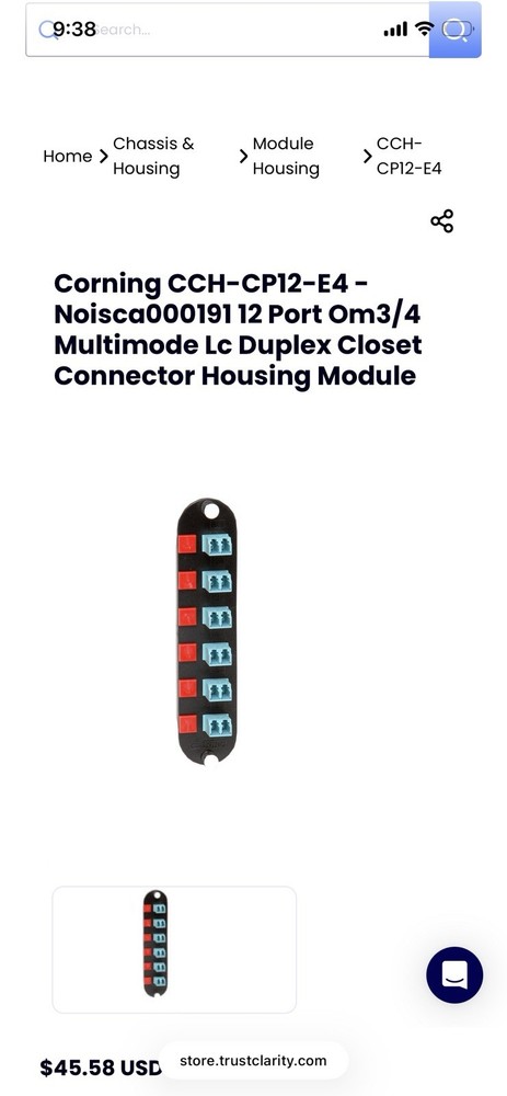 CCH-CP12-E4 Fiber Adapter Panel
