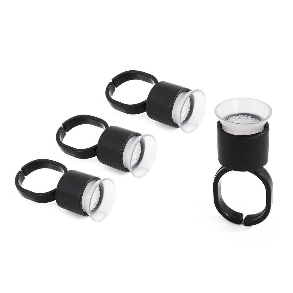 Tattoo Ink Ring Cups,100pcs Microblading Pigment Medium, Small, Black, White