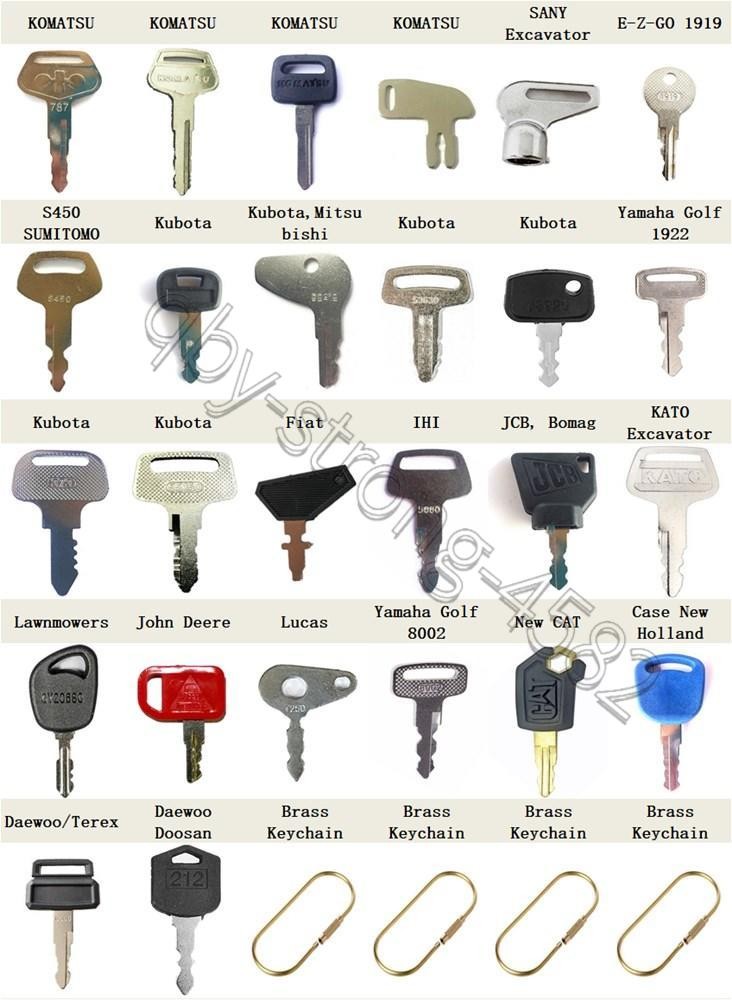 100 Heavy Construction Equipment Ignition Keys Set