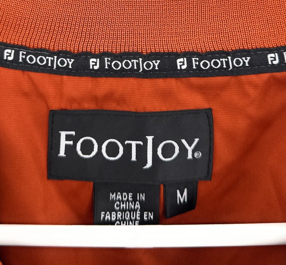 Footjoy Pullover V-Neck Windbreaker Jacket Orange Brown Men's Medium