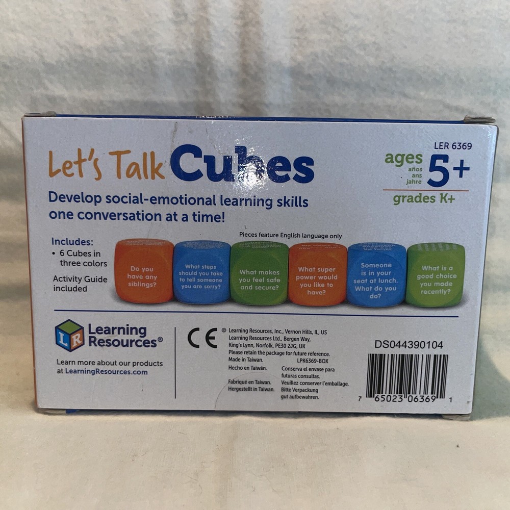 LETS TALK Cubes Classroom Home Schooling AGES 5 & UP LEARNING RESOURCES 6369 EUC