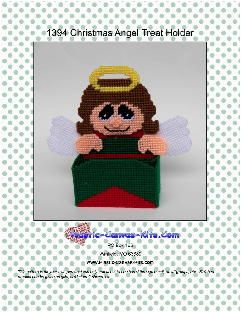 Christmas Angel Treat Holder- Plastic Canvas Pattern or Kit