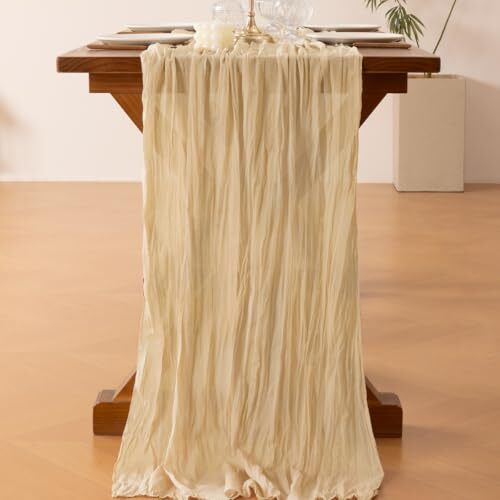Champagne Table Runner Spring Easter Cheesecloth Table Runner 10ft x 1pc Sand