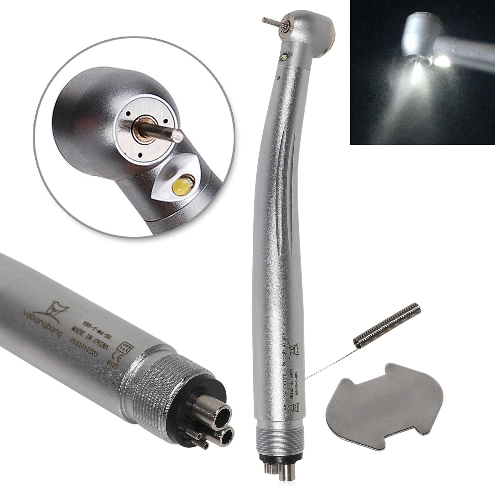 Yabangbang E-generator Dental LED Fiber Optic High Speed Handpiece 4 hole YBM