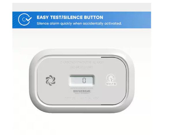 USI AA Battery Powered Carbon Monoxide Detector with Digital Display NEW
