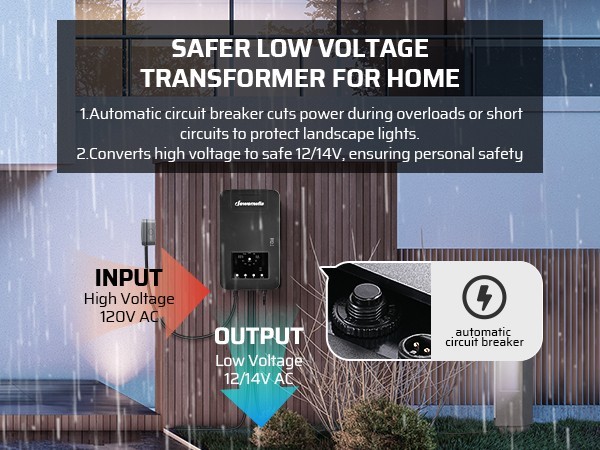 DEWENWILS 200W Low Voltage Transformer, Photocell & Timer, Landscape Lighting
