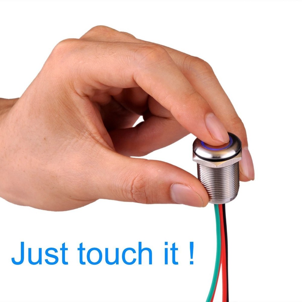 Touch Switch T1 Stepless Dimming Switch DC 6V to 24V Blue LED Suitable for 19...