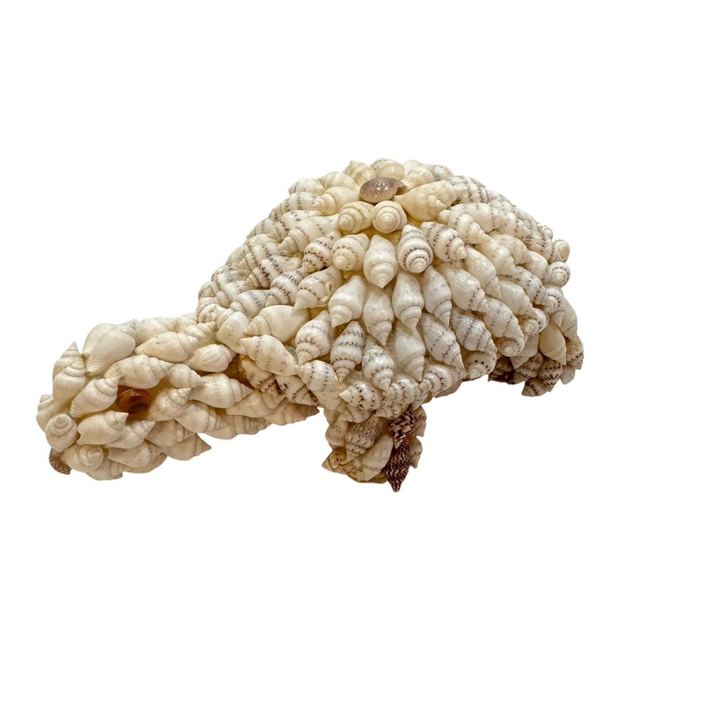 VTG Seashell Turtle Figurine Handcrafted from Assorted Shells  6” x 3.5” x 2.5”