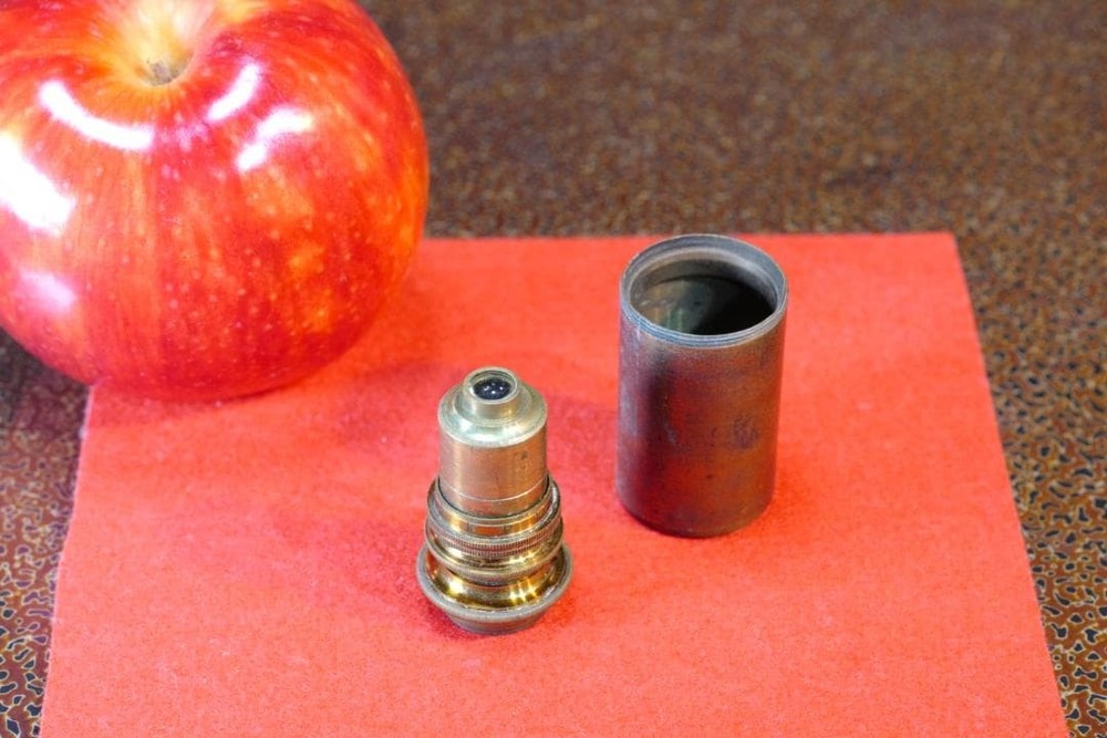 microscope antique Beck's 4/10-in Correction Device-Equipped Objective Lens 1865