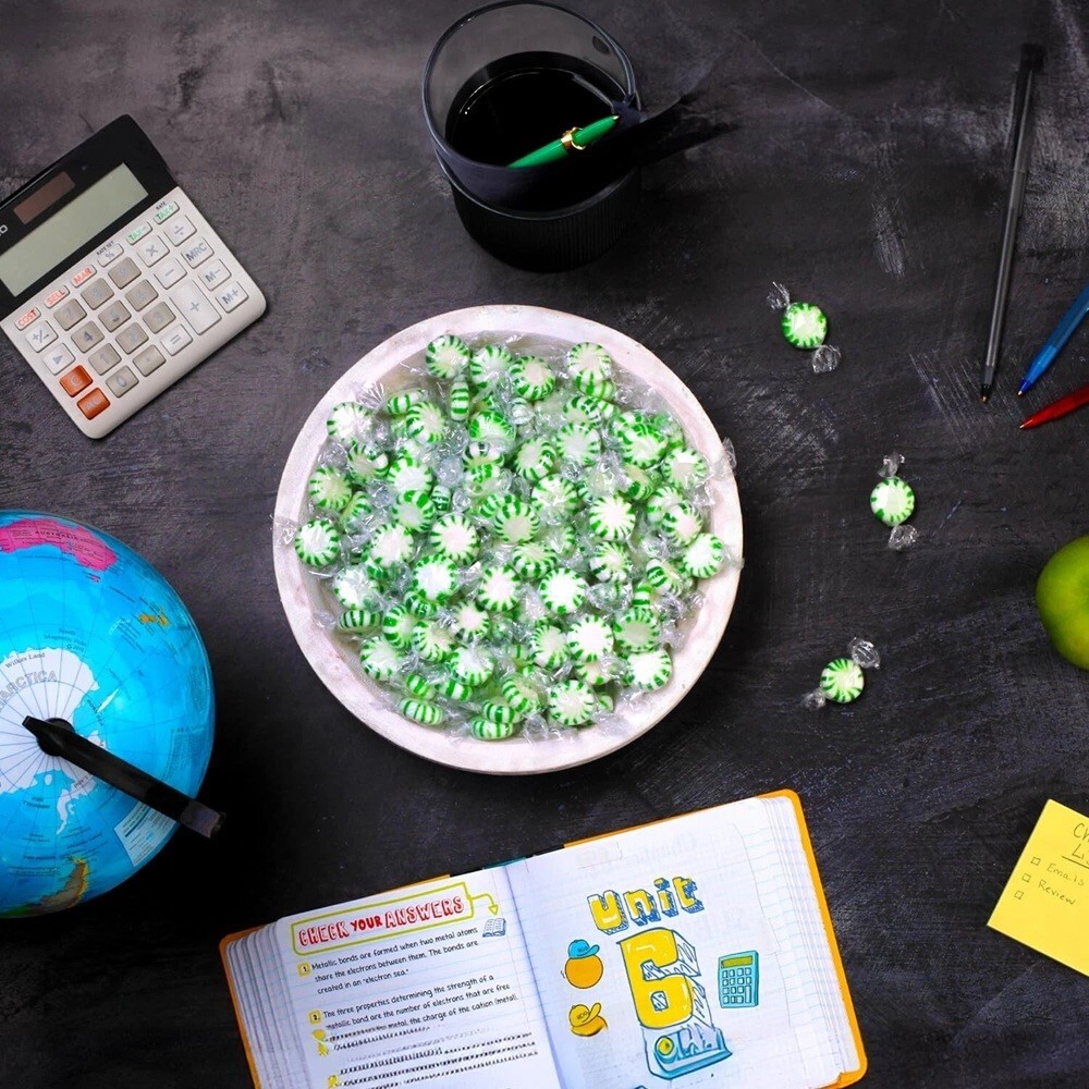 Spearmint Starlight Mints, Individually Wrapped, Bulk Hard Candy (2 Pounds)