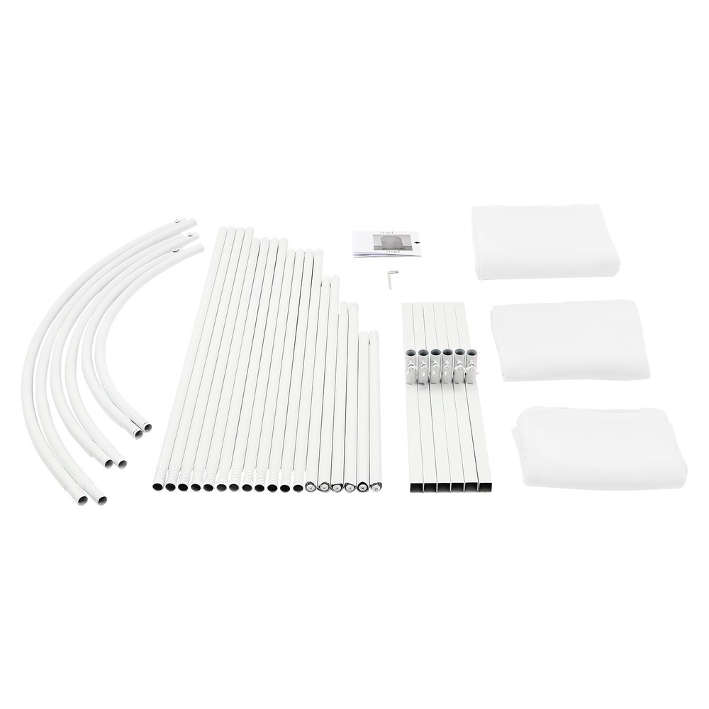 3X White Arch Backdrop Stand Set Wedding Arch Stand Backdrop Decor with Covers