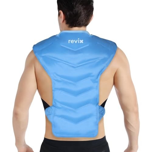 Large Ice Pack for Shoulder and Back with Straps, Reusable Full Back Ice Blue