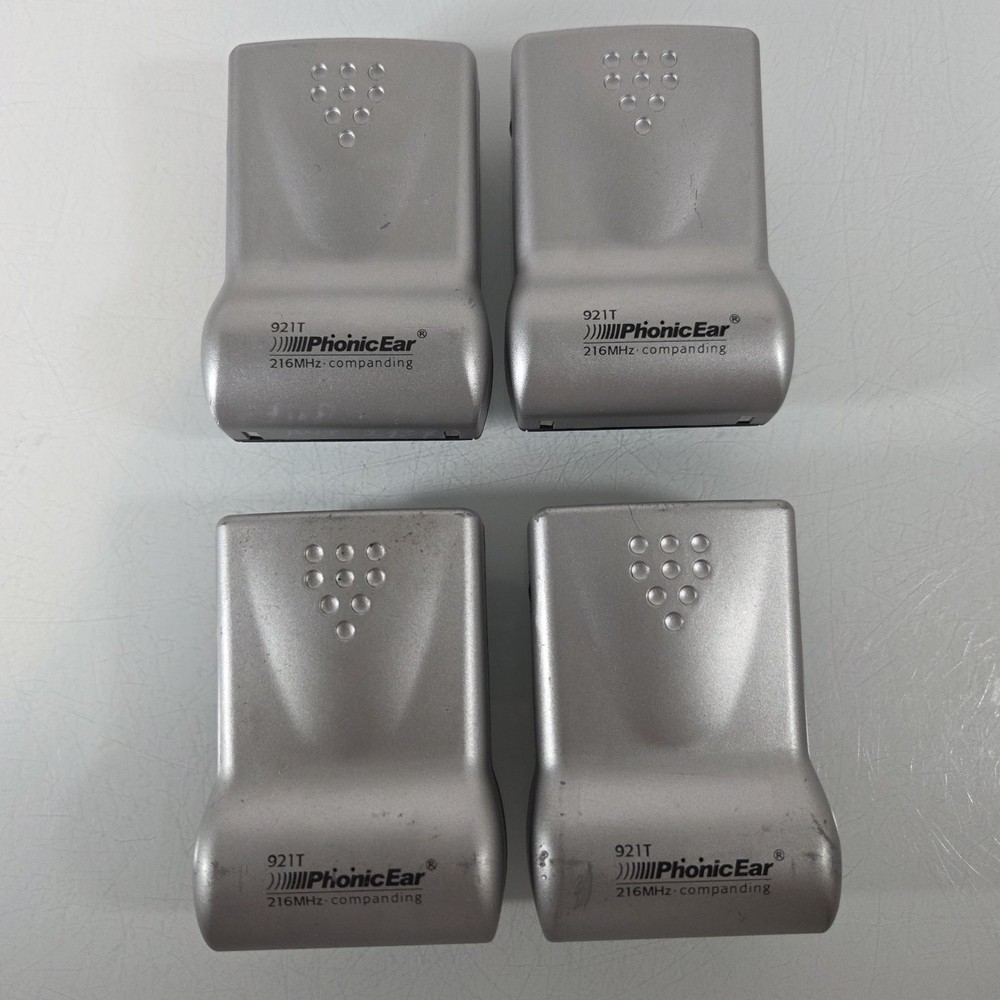 LOT OF 4 Bodyworn Transmitter 921T Radium 216MHz by Phonic Ear UNTESTED TURNS ON