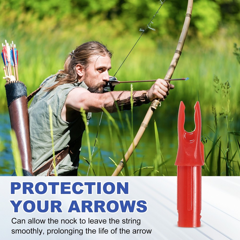 30 Pack Archery Arrows Nocks 6.2mm Plastic Insert Arrow Nock Red