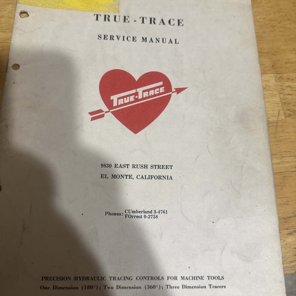 True-trace Hydraulic Tracing Controls Manual