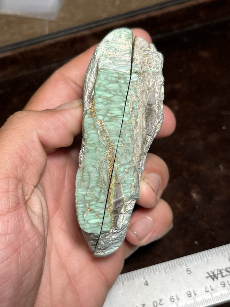 Broken Arrow Variscite 292g Clam Psuedomorph Split High Grade Webbing Nevada