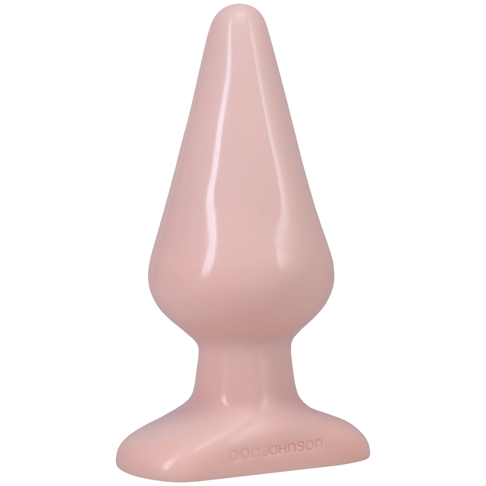 Doc Johnson Classic Butt Plug Smooth Large White - Tapered Anal Plug