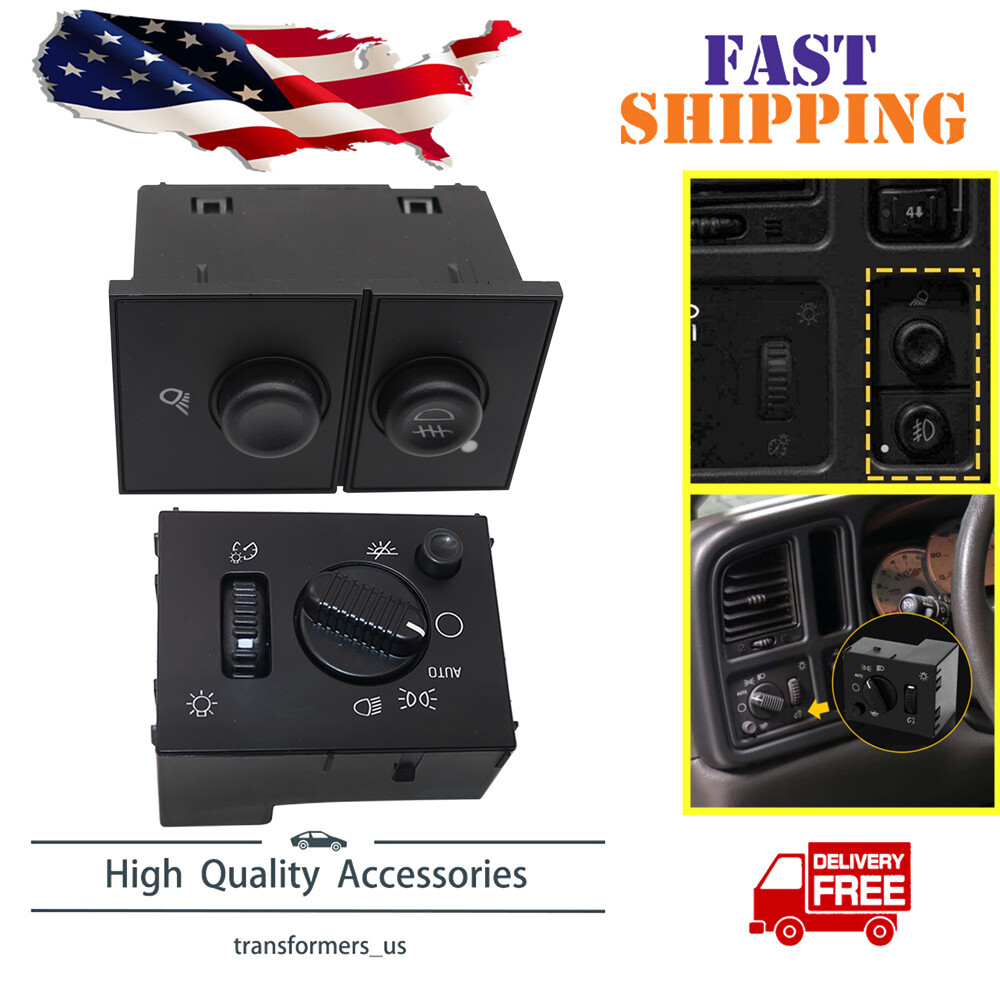 Fog Light Switch & Headlight Switch Button for 03-07 Chevy Silverado GMC Sierra