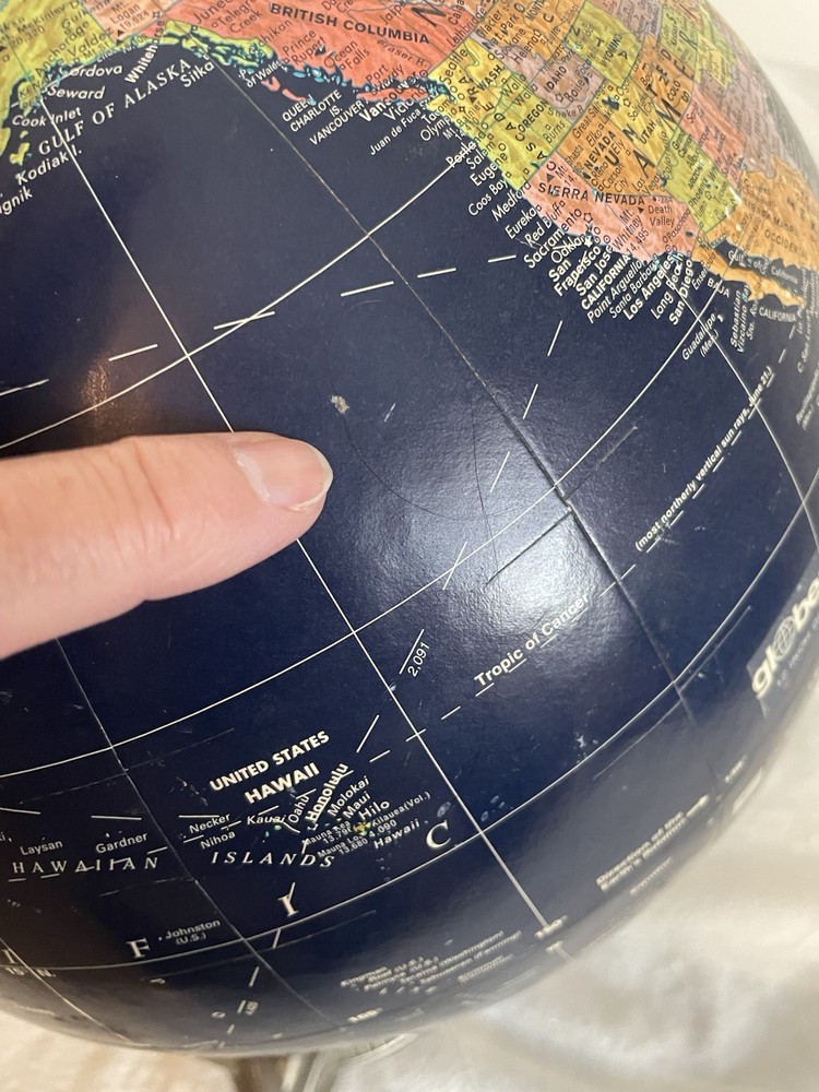 Replogle Globemaster 12” Diameter World Globe Embossed Metal Base Dark Blue