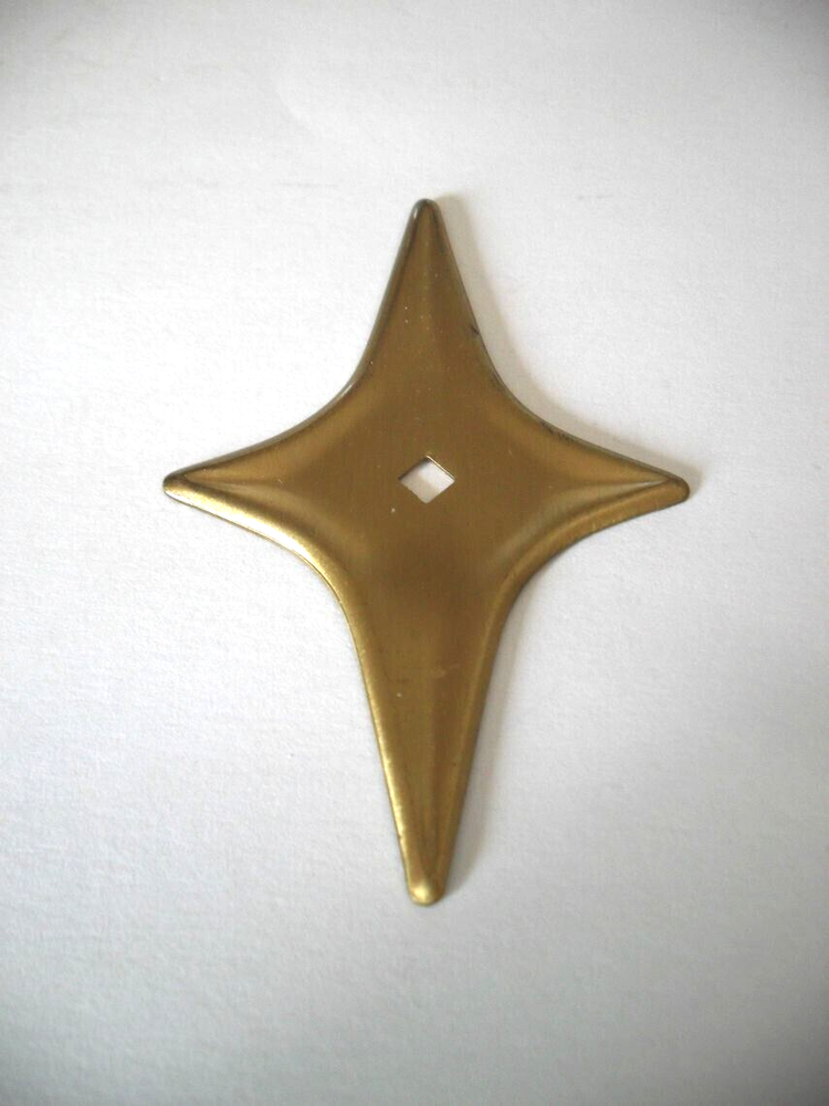 Vintage Satin Antique Brass Star Backplate for Drawer / Cabinet Knobs