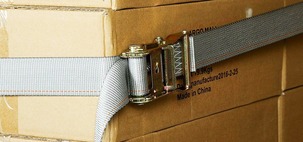 6pk 2in x 16ft E-Fitting Tie Down Straps w/Spring 3000lbs Break Strength Trailer