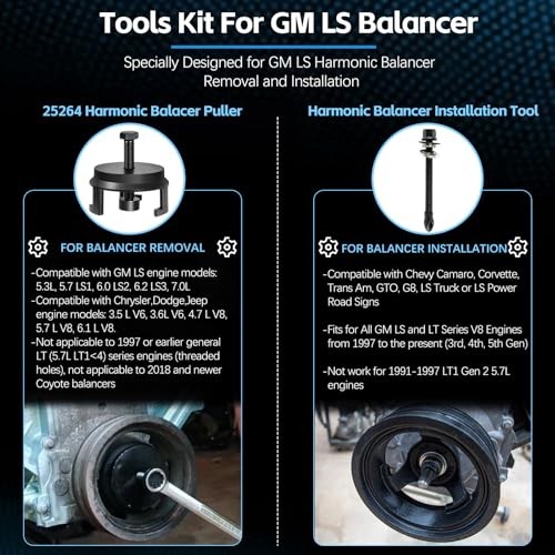 For GM 25264 Harmonic Balancer Puller and LS Harmonic Balancer Installation