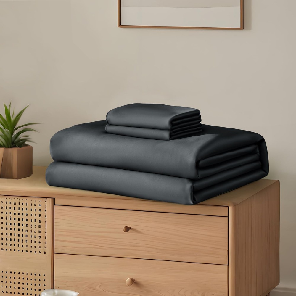 Full Sheet Set 4pcs, 100% Rayon Derived from Bamboo Sheets, Cooling & Breatha...