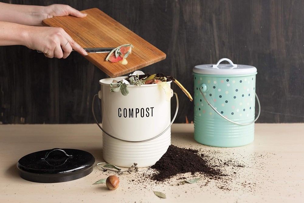 Vintage Compost Bin Ivory