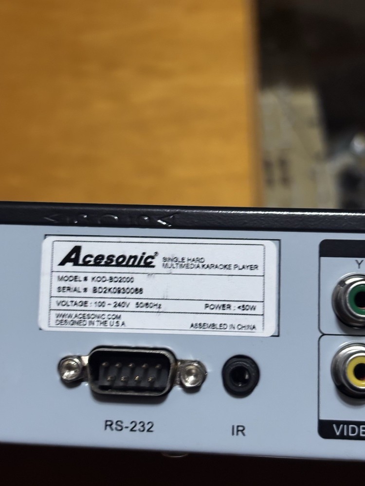 Acesonic KOD-BD2000 Multimedia Karoake Player w/4 Microphones Powers On Untested