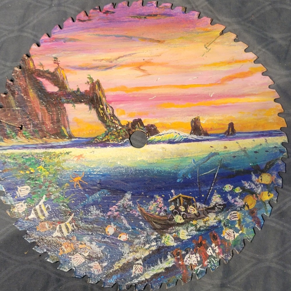 Hand Painted Saw Blade