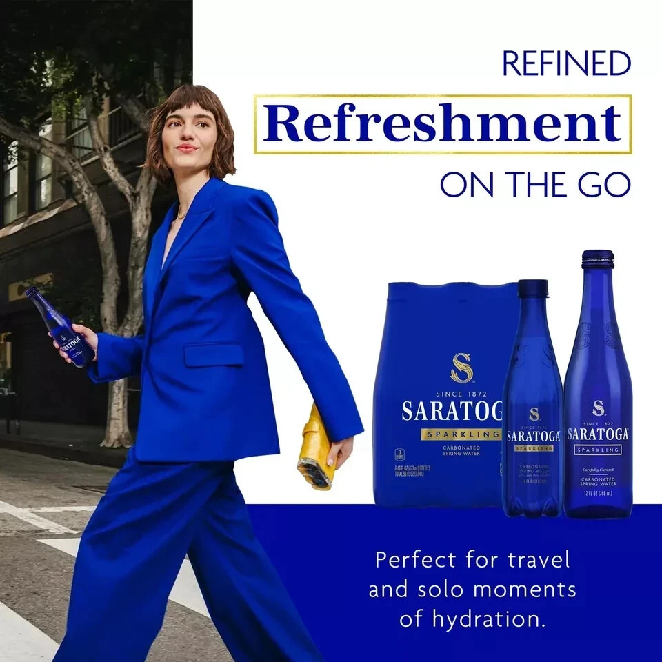 Saratoga Sparkling Water Bottles, 12-Pack – Carbonated 28 Fl Oz (Pack of 12)