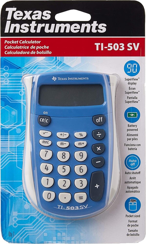 Texas Instruments TI-503 SV SuperView Basic Pocket Calculator