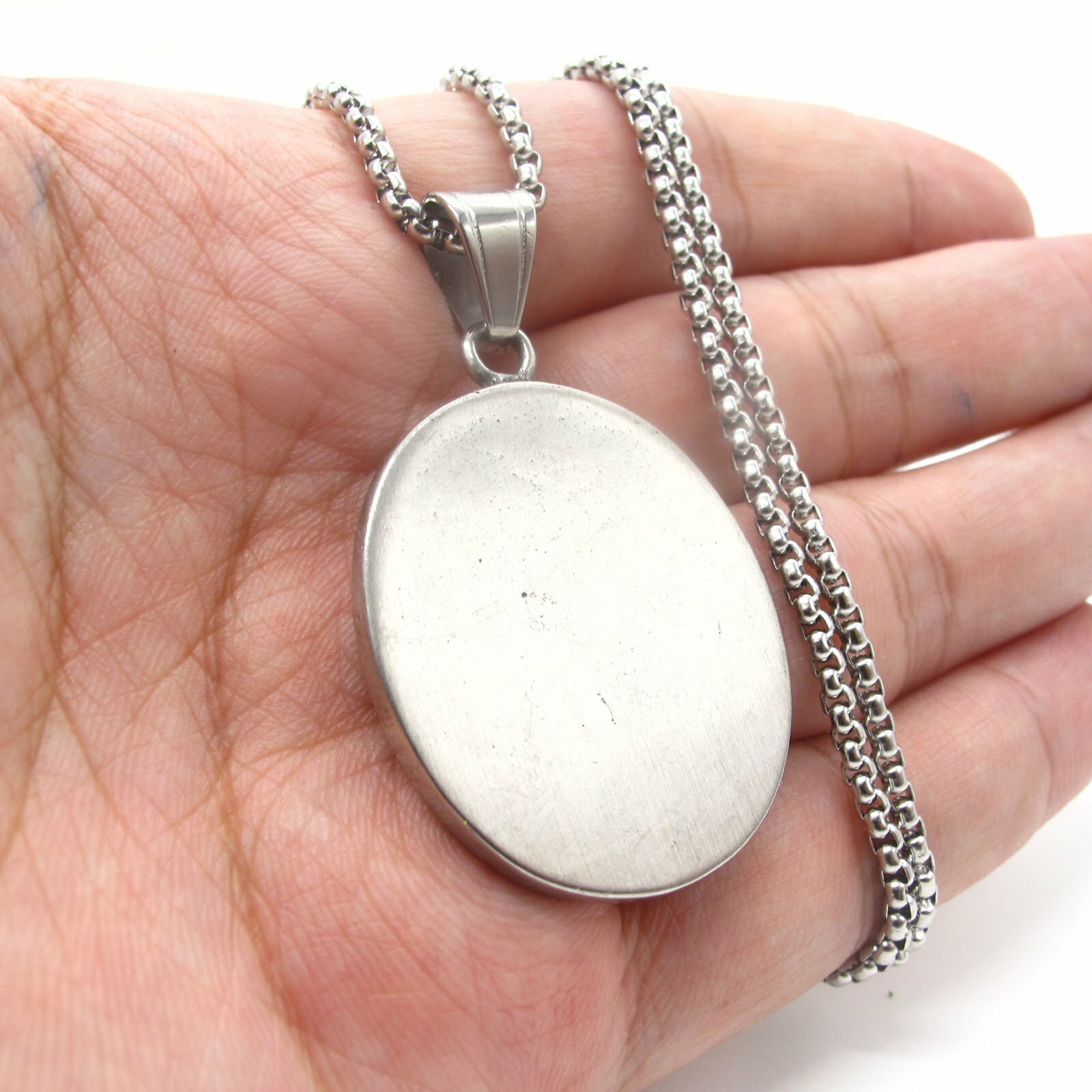 MENDEL Mens St Saint Christopher Medal Pendant Necklace Stainless Steel Amulet