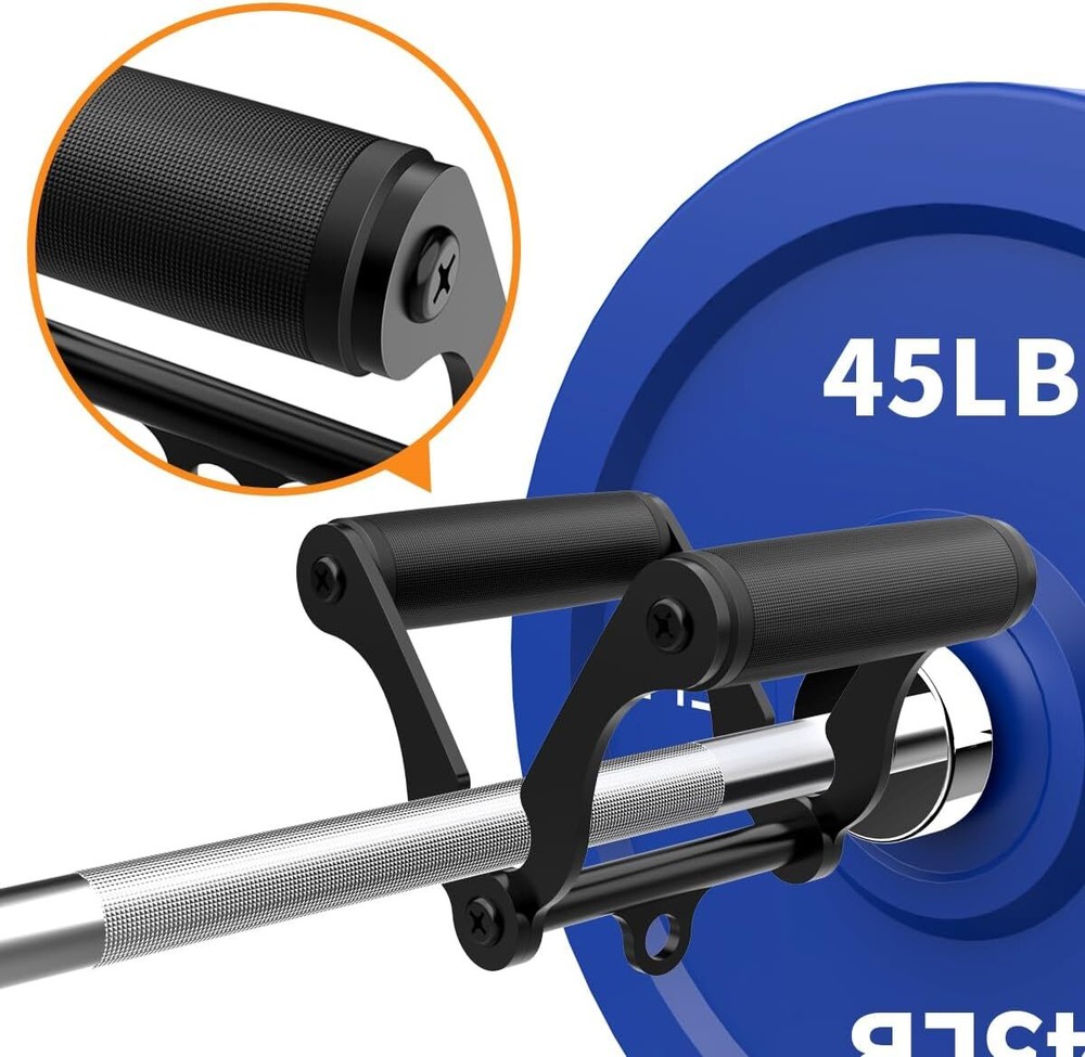 V Bar T-Bar Row Landmine Handle Attachment for Barbell Bars, Solid Mine Double