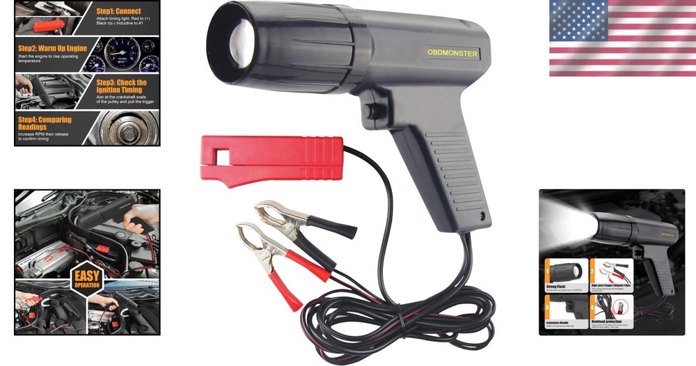 Xenon-Powered Automotive Timing Light for Easy Engine Diagnostics & Adjustments