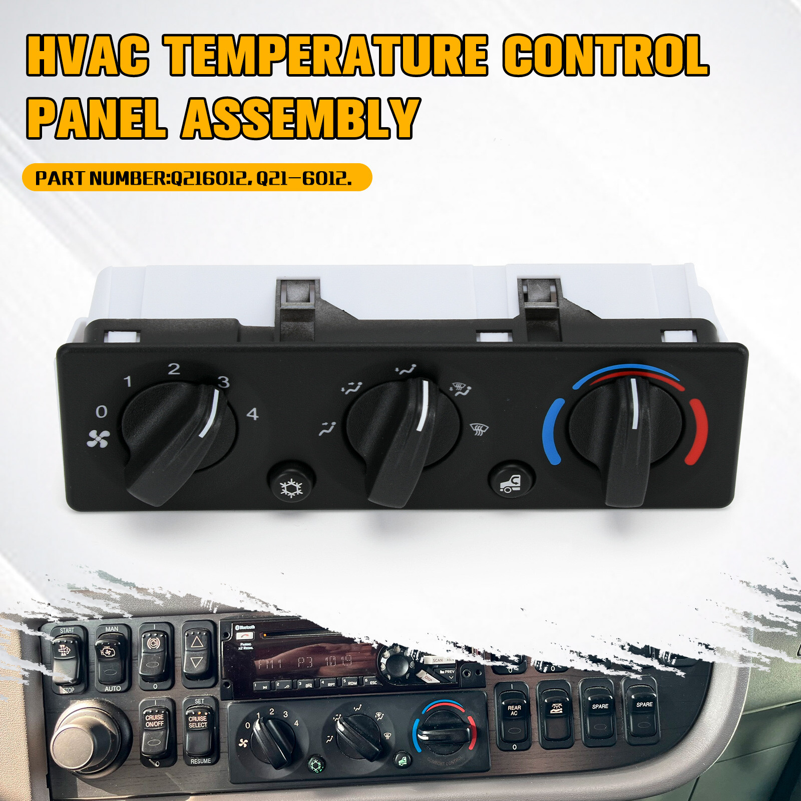 Q21-6012 New HVAC CONTROL PANEL Assembly For Peterbilt 2008-2015 385 386