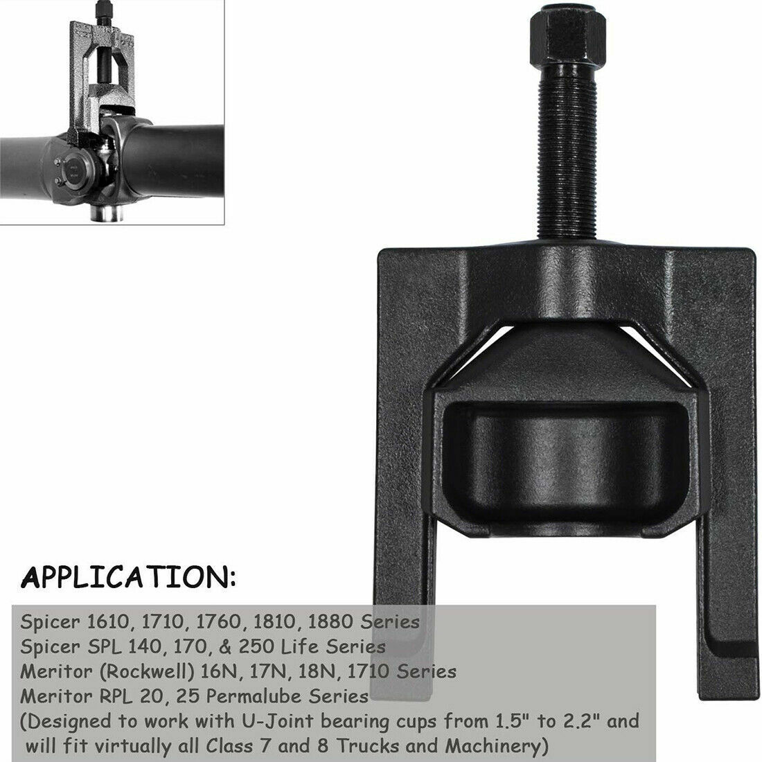 Heavy Duty Truck Class 7 & 8 Driveline U-Joint Puller Tool for 18N 17N 1760