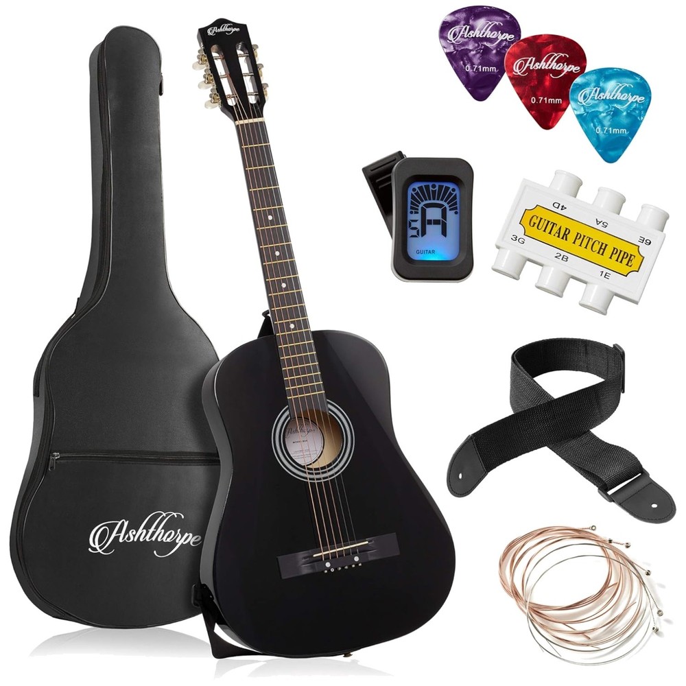 Basic Starter Kit for Beginners, 38" Acoustic Guitar
