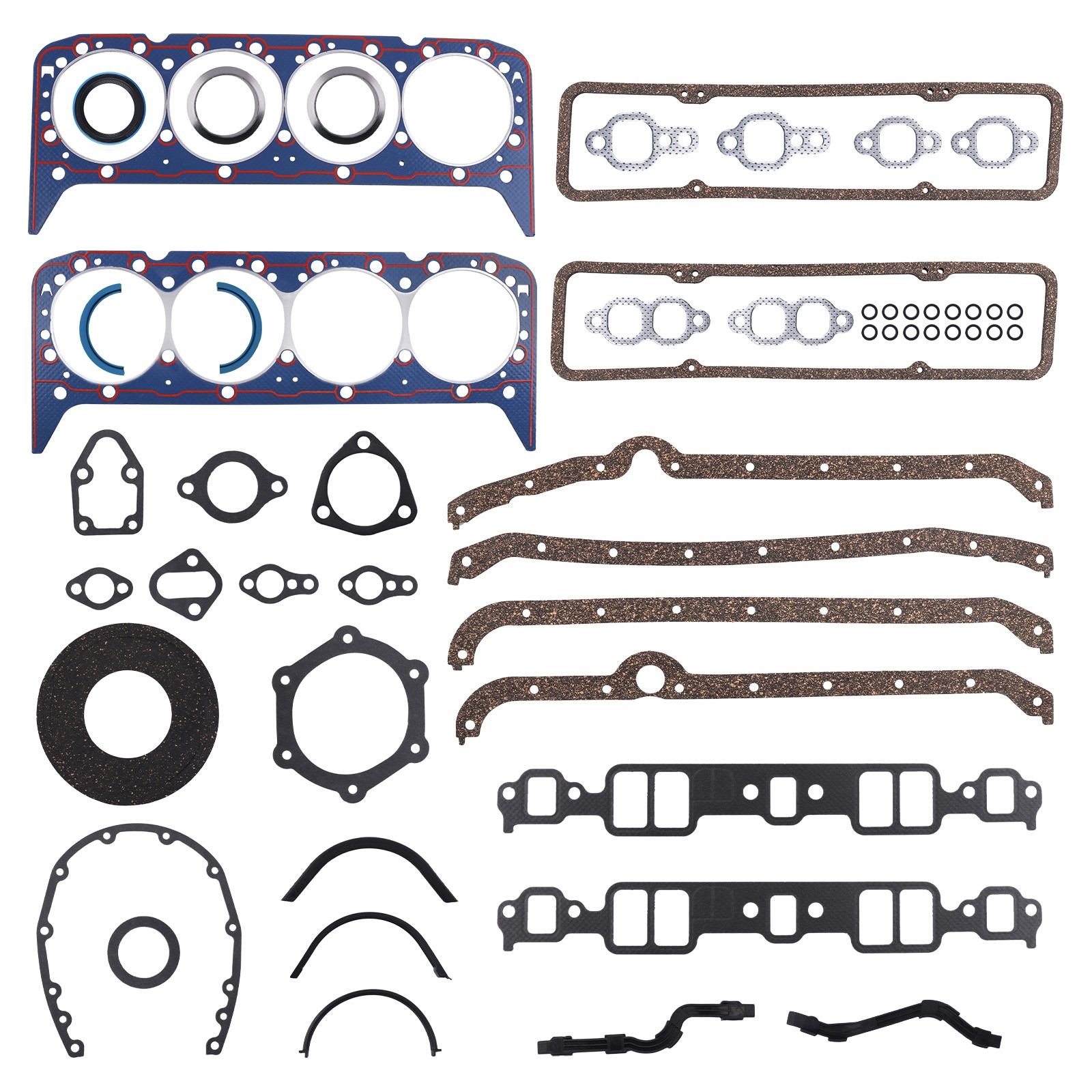 Full Engine Gasket Set for Early 2 Piece Rear Seal Chevrolet SBC 283 327 350 5.7