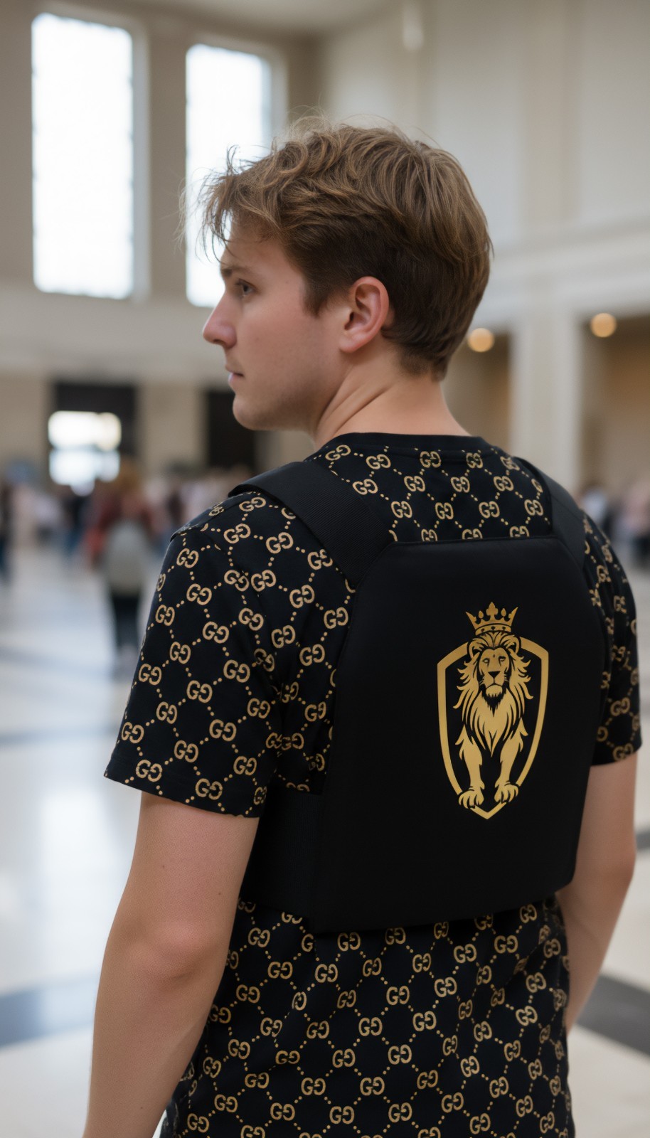 Concealable Bulletproof Vest with Two 10"x12" Multi-Curve Armor Plates Level 3A+