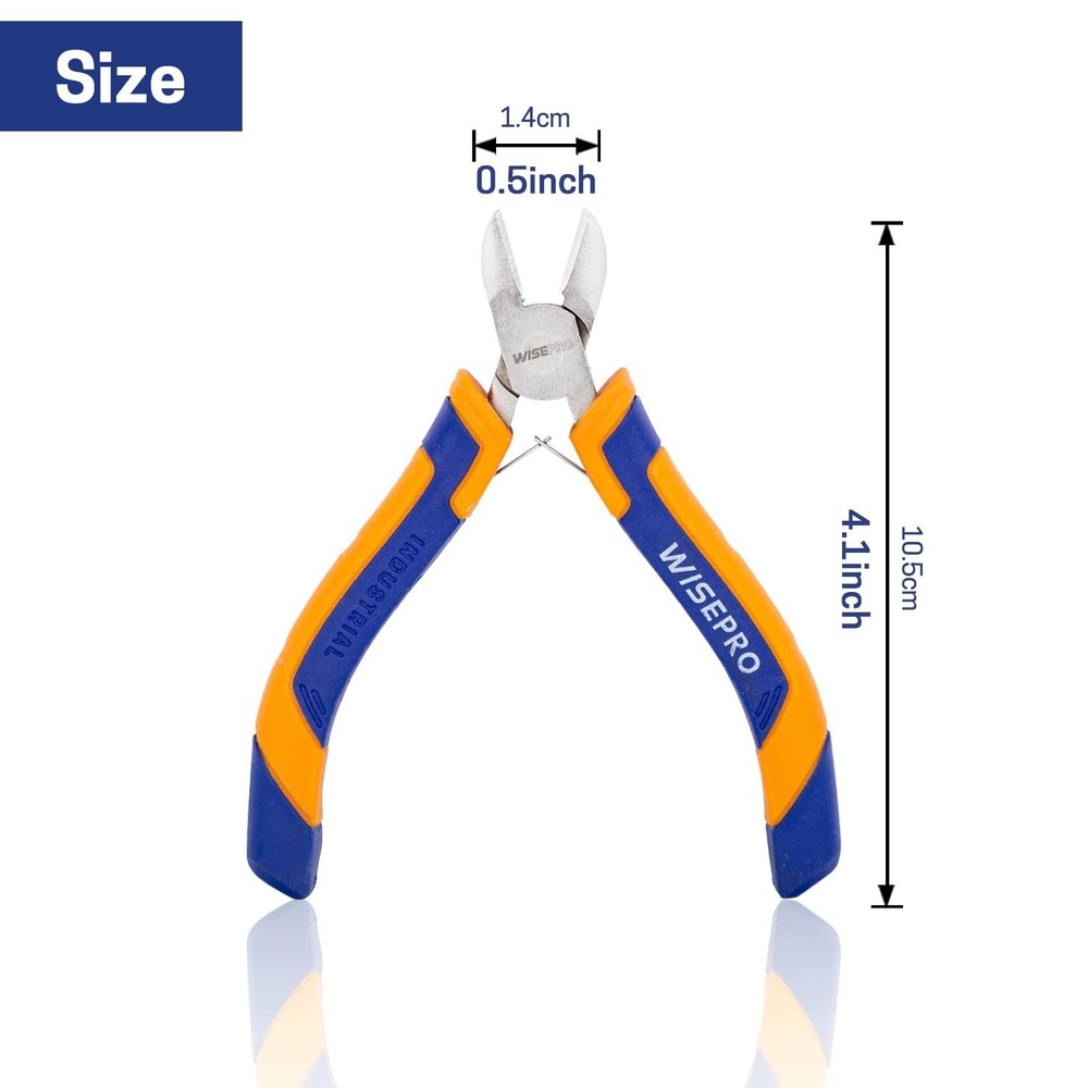 Mini Diagonal Pliers, 4.5 Inch Micro Wire Flush Cutters, Precision Side Cutti...