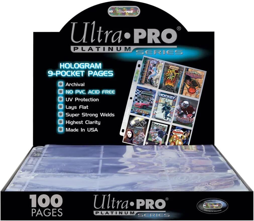 100 ULTRA PRO PLATINUM 9-POCKET PAGES SEALED NEW BOX 81320