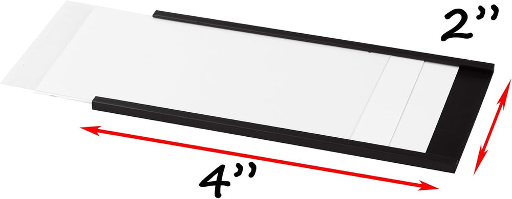 Magnetic Label Holders 2'' X 4'' 70 Pack with Paper Inserts and Clear Plastic...