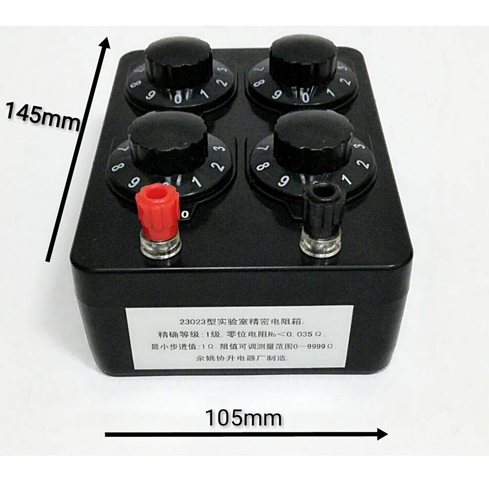 Acxico 1Pcs 0-9999 Ohm Simple Resistance Box Precision Variable Black