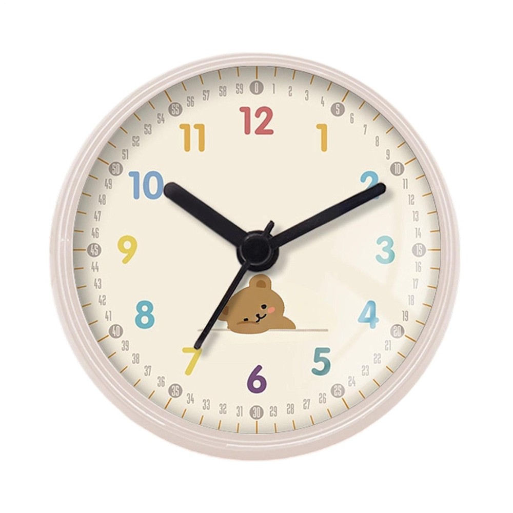 Small Shower Clock Bathroom Round Quiet Wall Decor with Suction Cup