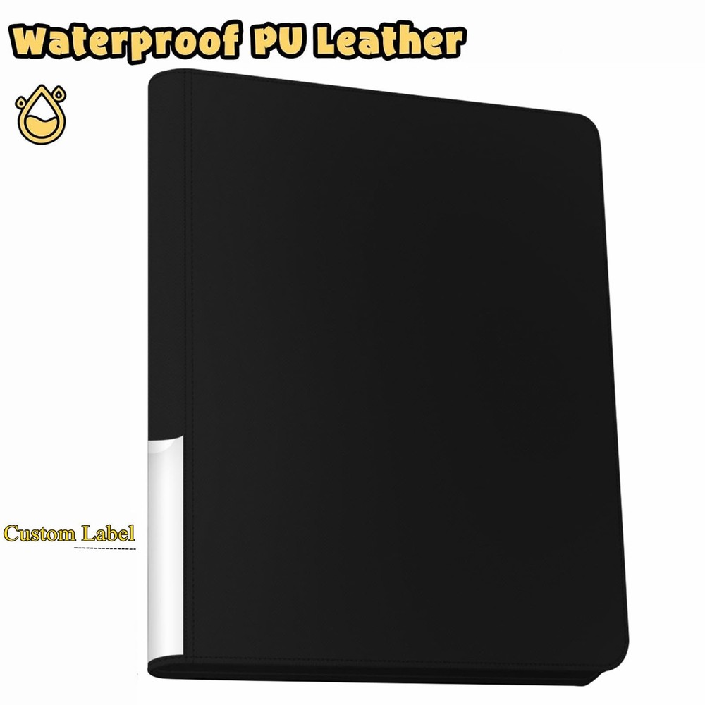 Premium 16 Pocket Toploader Binder Holds 640 Cards, Ringless Design Side-Load...