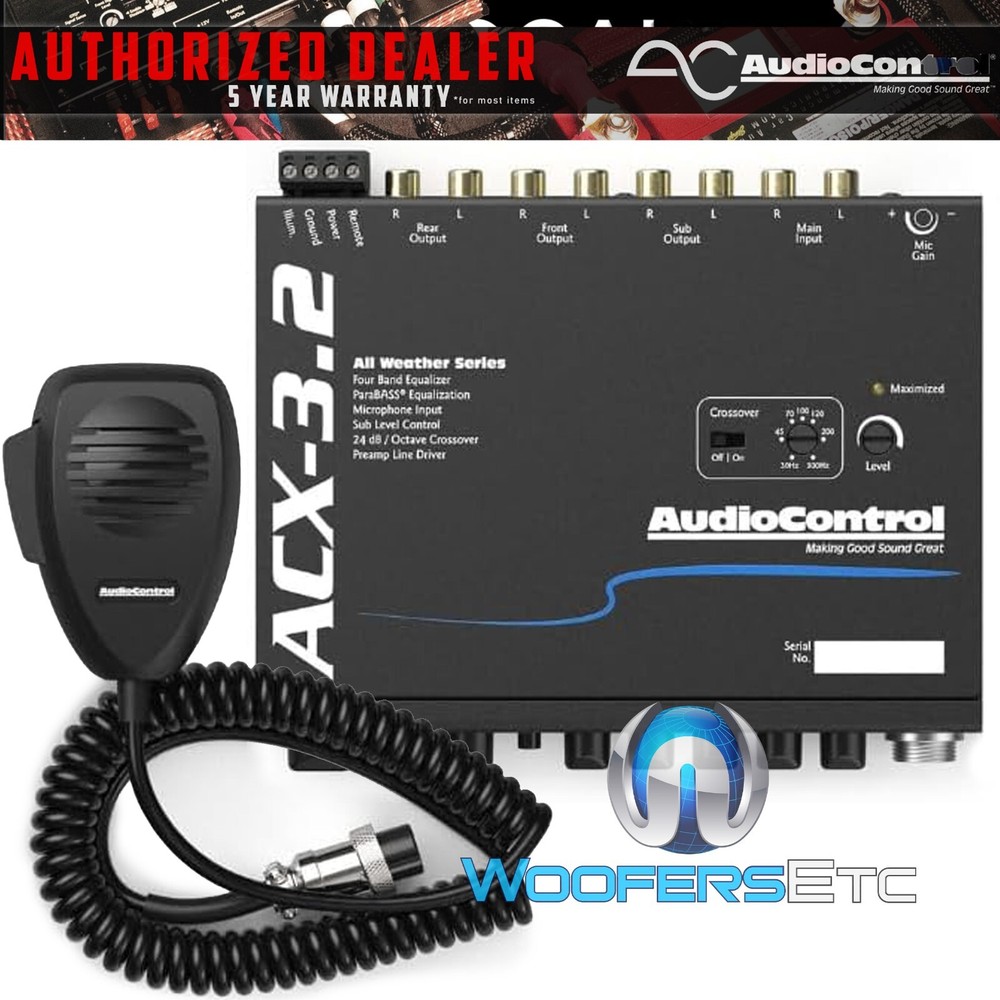 AUDIO CONTROL ACX-3.2 ALL WEATHER EQUALIZER & CROSSOVER & PAGING MICROPHONE NEW