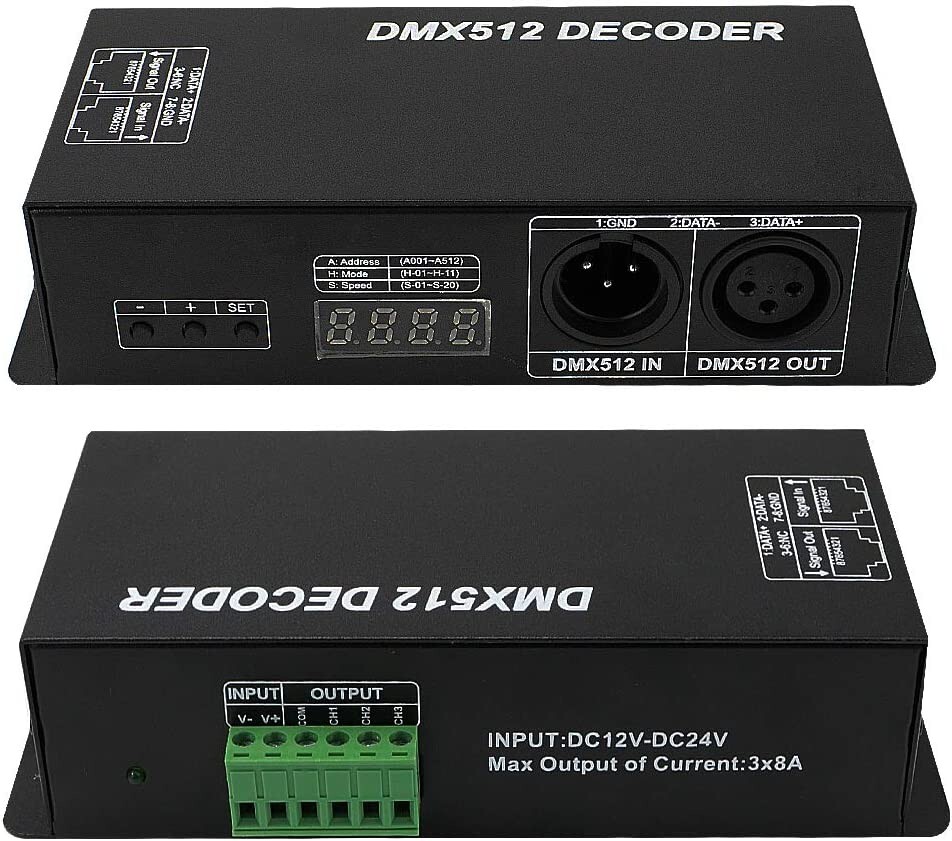 DMX 512 Digital Display Decoder Dimming Driver DMX512 Controller for LED RGBW