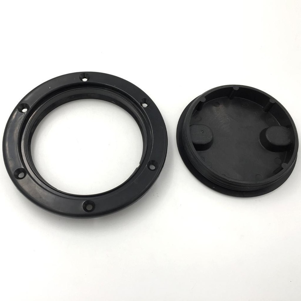 Boat Deck Plate with Boat Accessory 6 \"Black Plastic