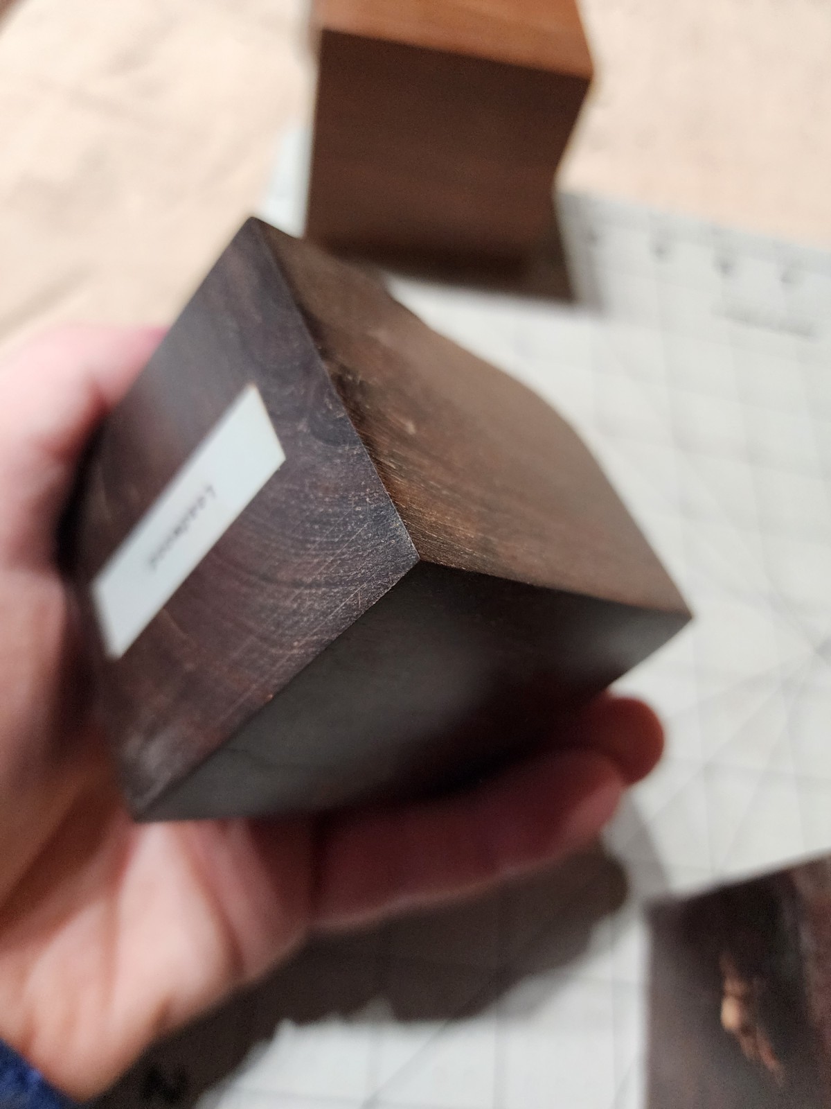 Seven Exotic Wood Cubes, 2 To 3" Square, For Turning Or Samples
